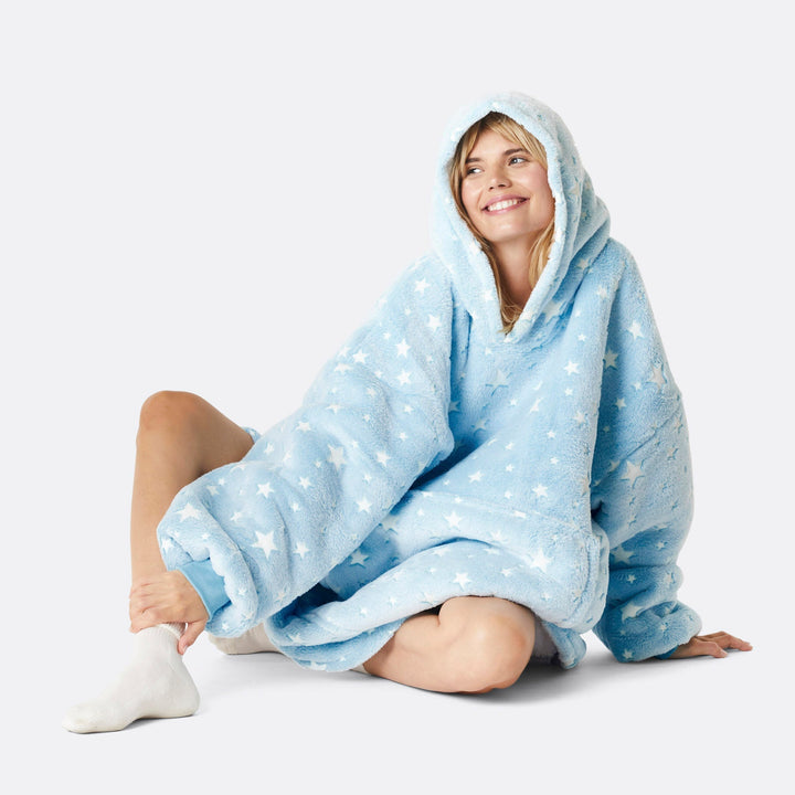 light blue hoodie blanket