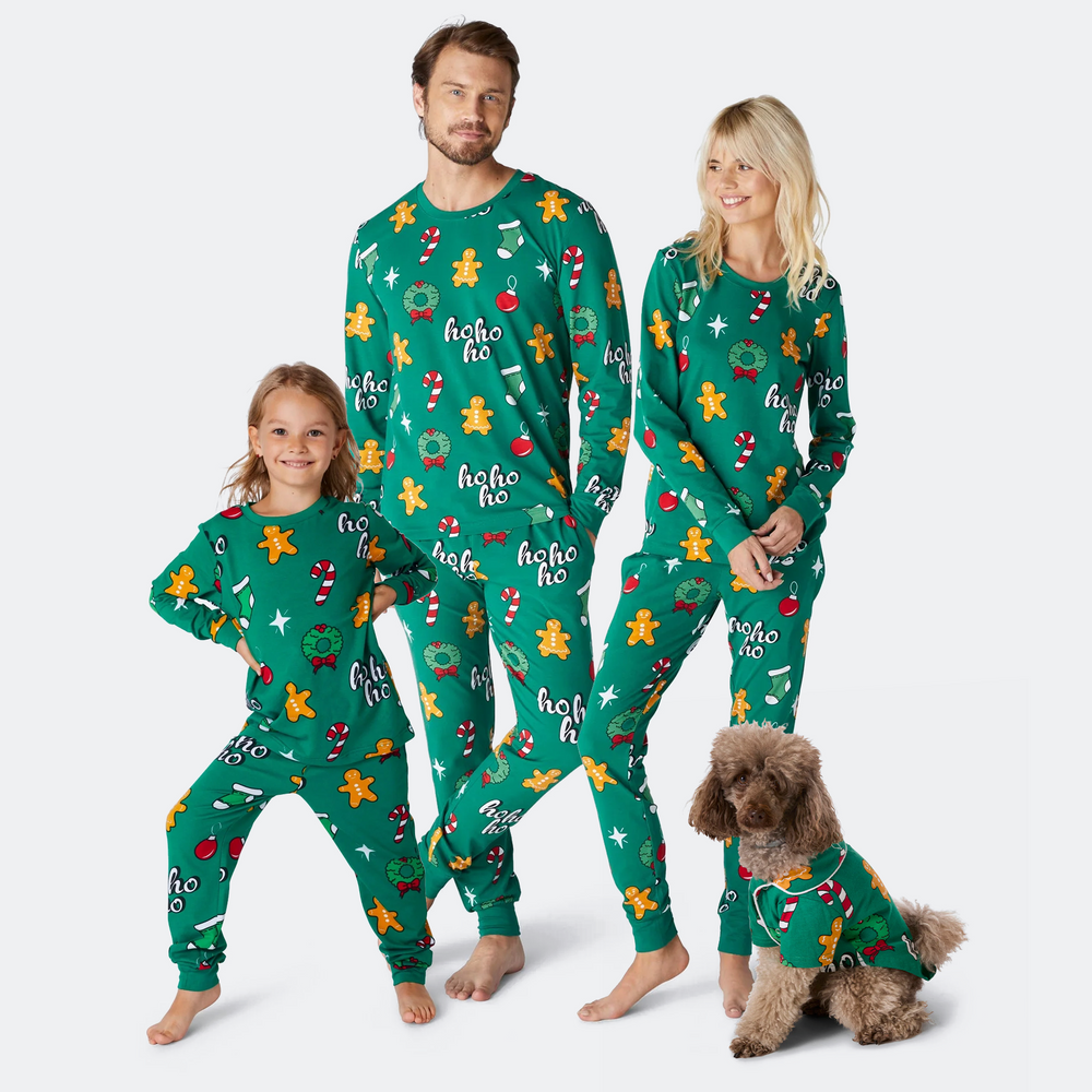 Green Hohoho Christmas Pyjamas Family