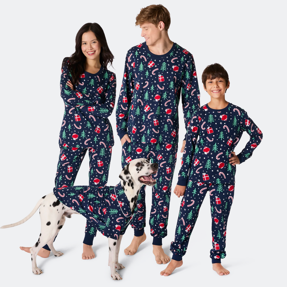 Blue Christmas Pattern Christmas Pyjamas Family