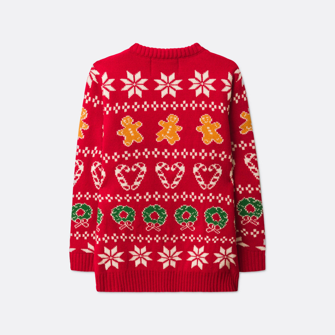 girls red christmas jumper