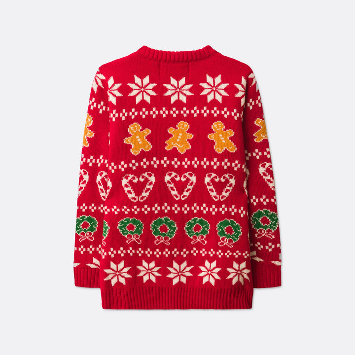 girls red christmas jumper