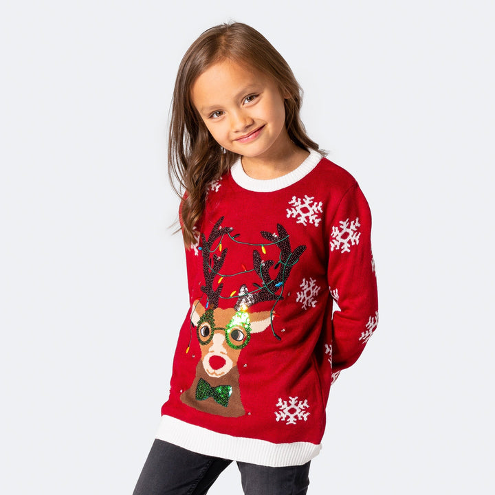 light up christmas jumper girl