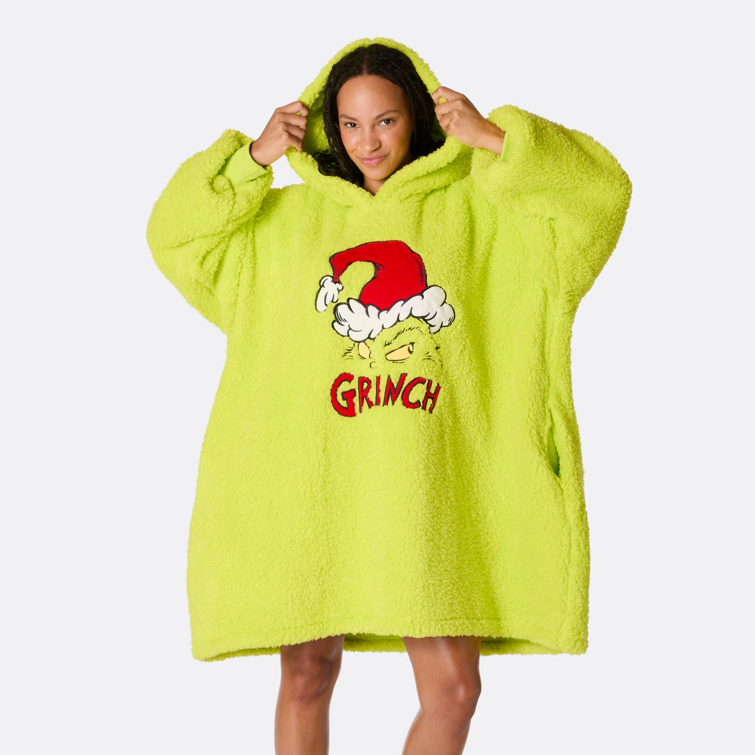 grinch oversized hoodie blanket