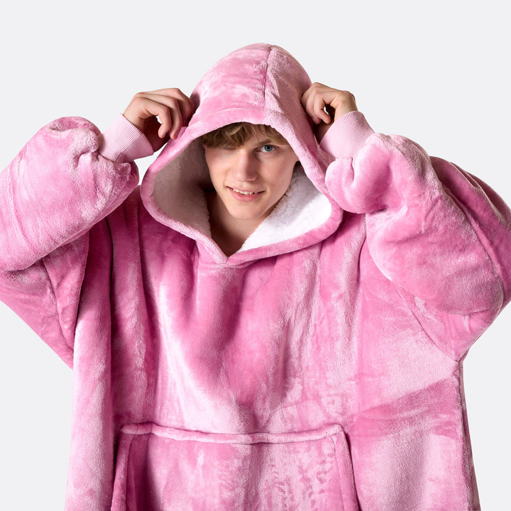 oversized hoodie blanket pink
