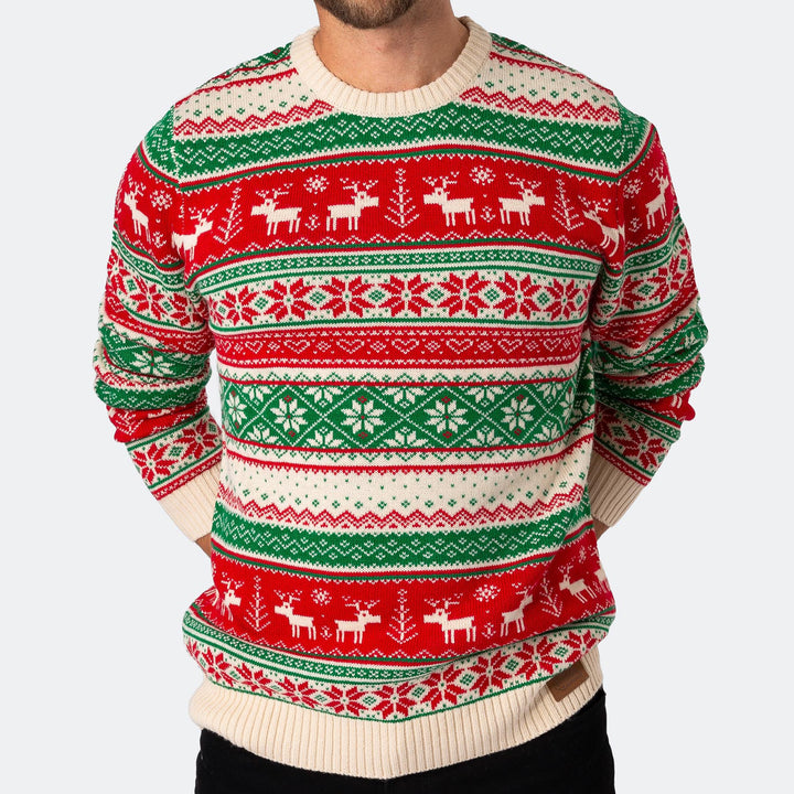mens red reindeer christmas jumper