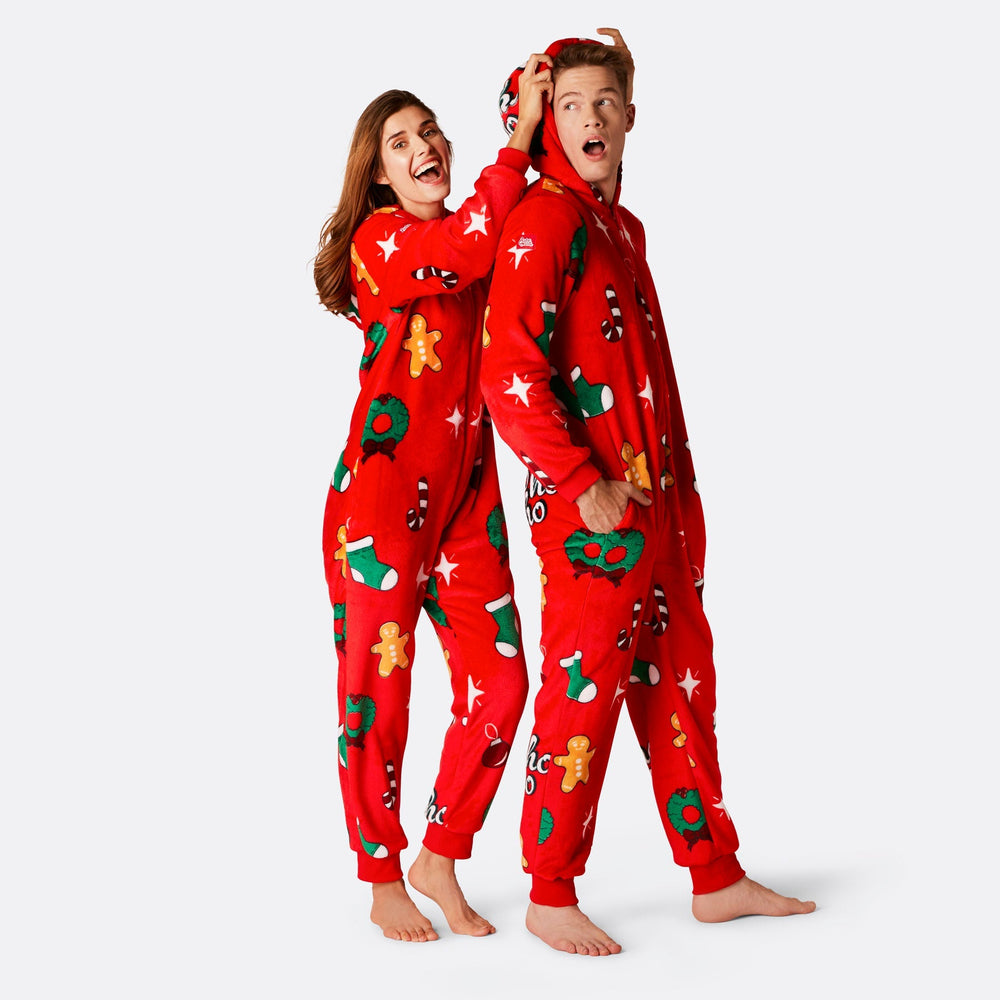 men's red onesie