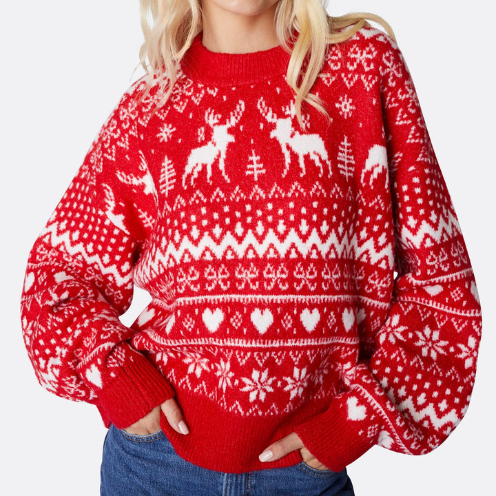 red reindeer jumper