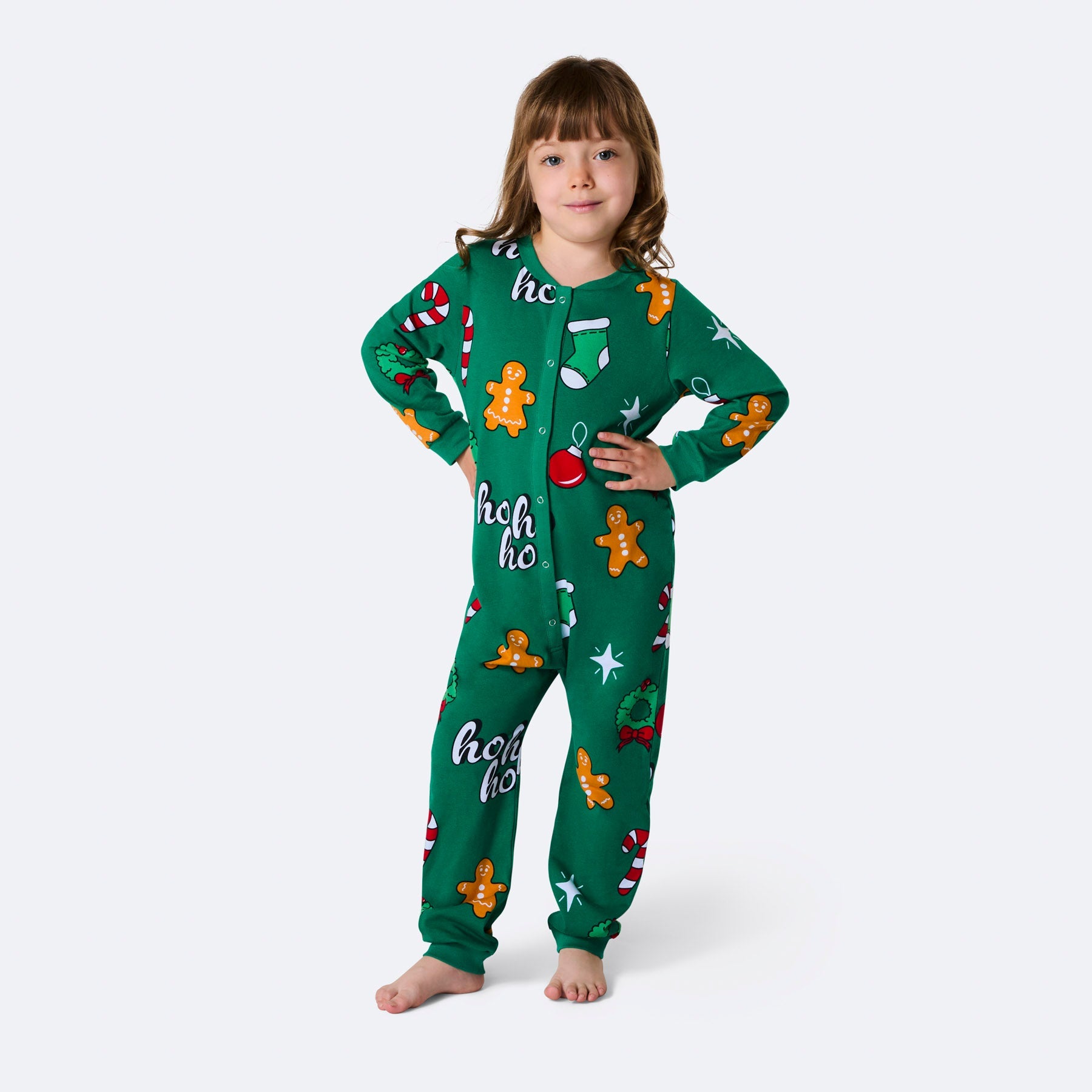Baby Christmas Pyjamas – Green Hohoho Onesie – - Main Image