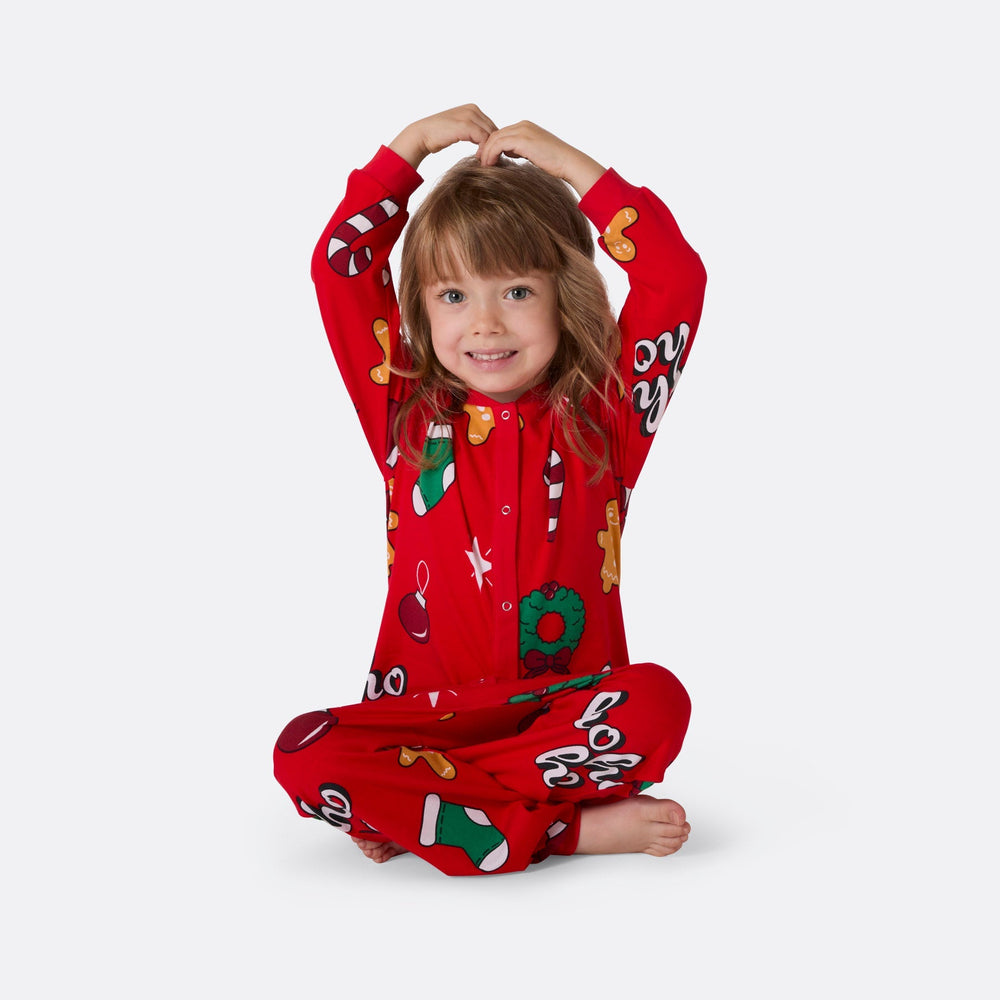 kids red christmas pyjamas