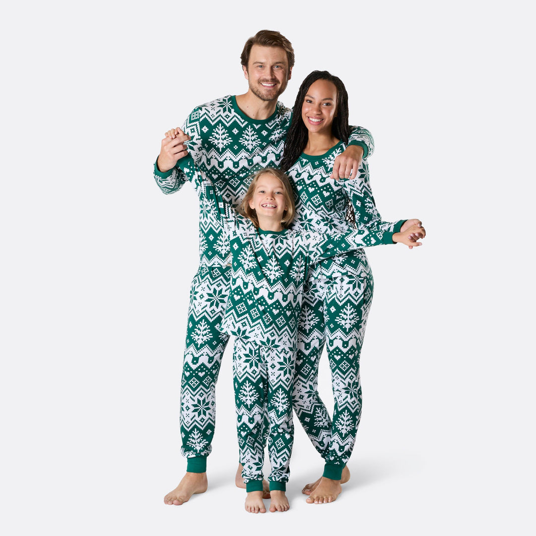 green kids christmas pajamas