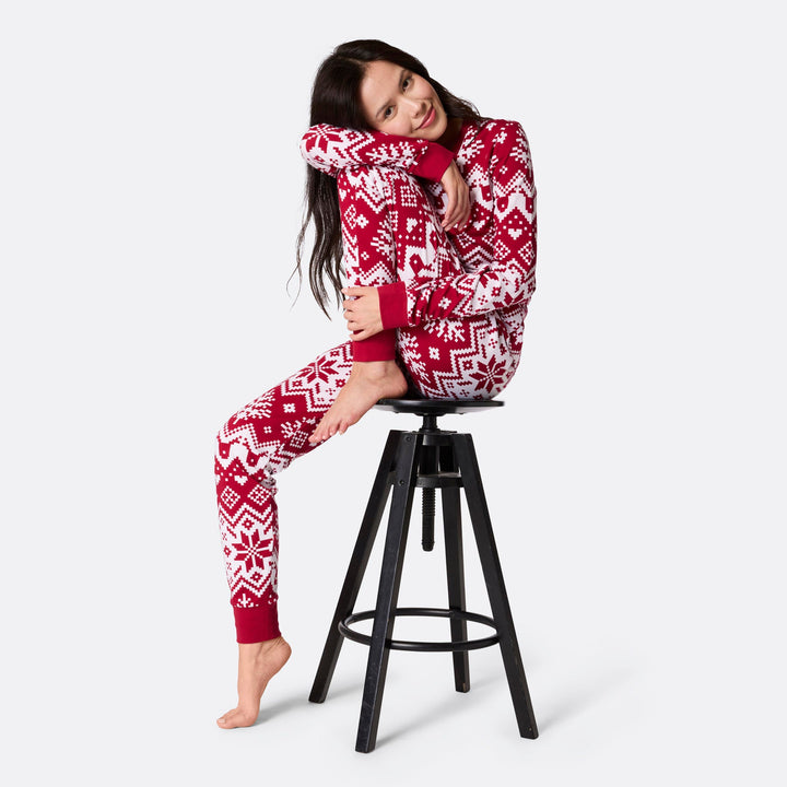 girls red christmas pyjamas