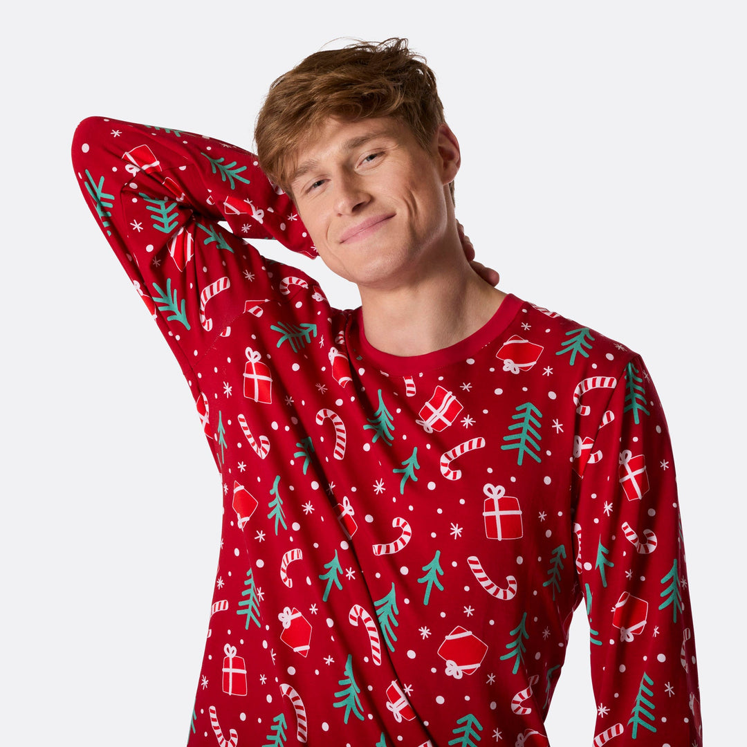 mens red christmas pajamas