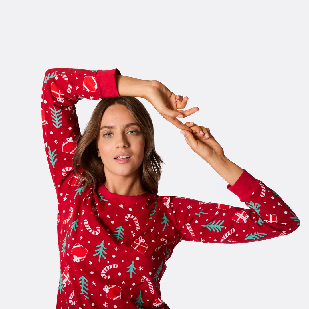 womens red christmas pyjamas