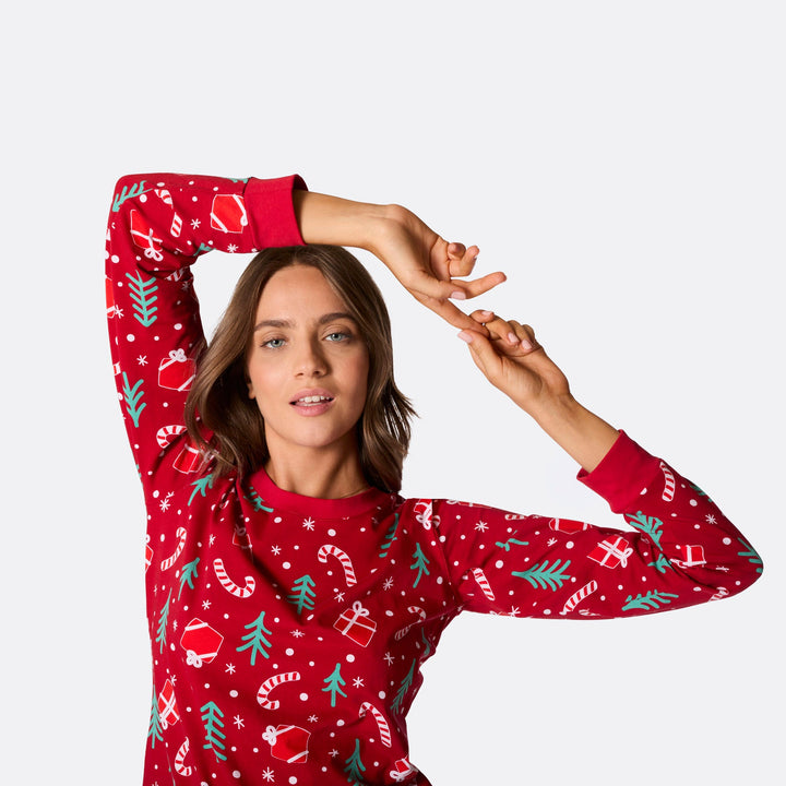 womens red christmas pyjamas