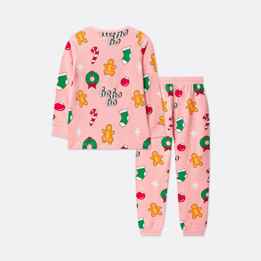 kids pink christmas pyjamas