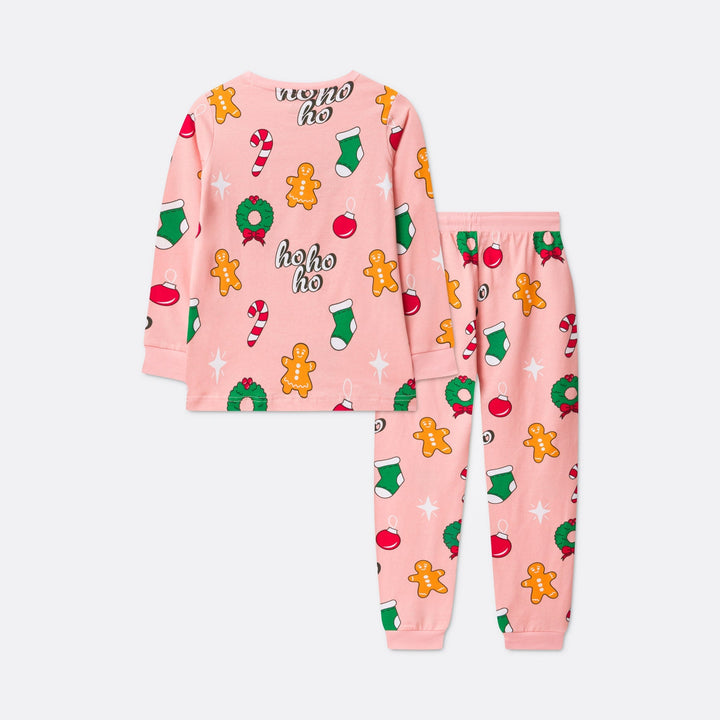kids pink christmas pyjamas