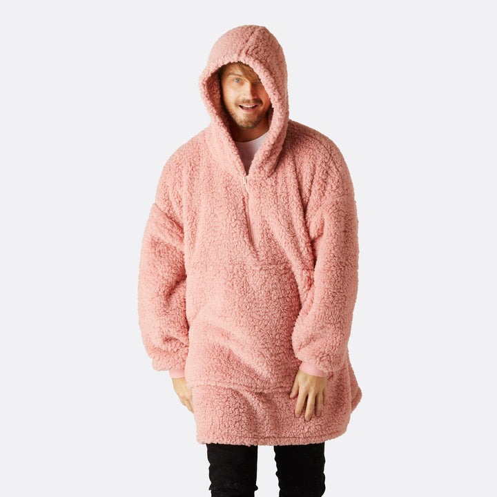 pink oversized hoodie blanket