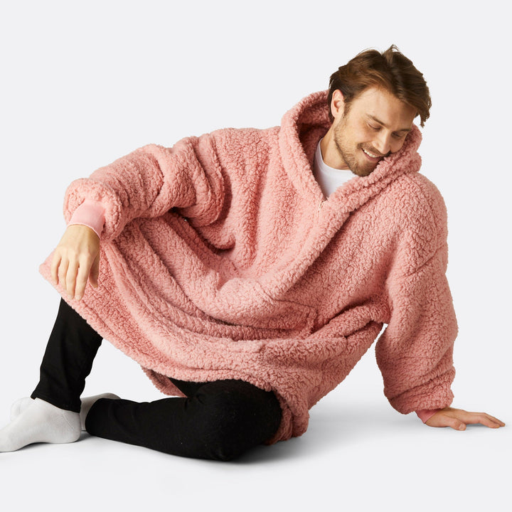 sherpa blanket hoodie pink