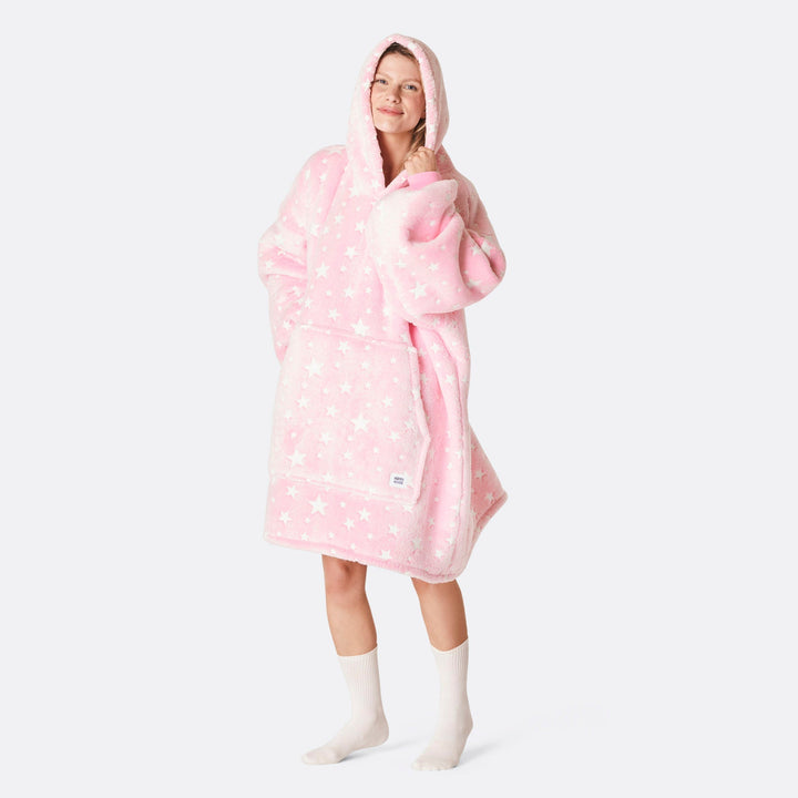 pink oversized hoodie blanket