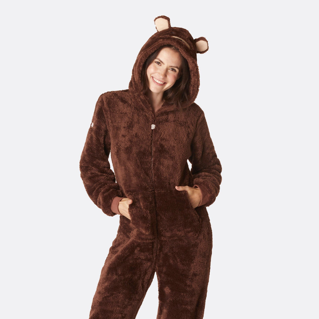 fluffy bear onesie adults