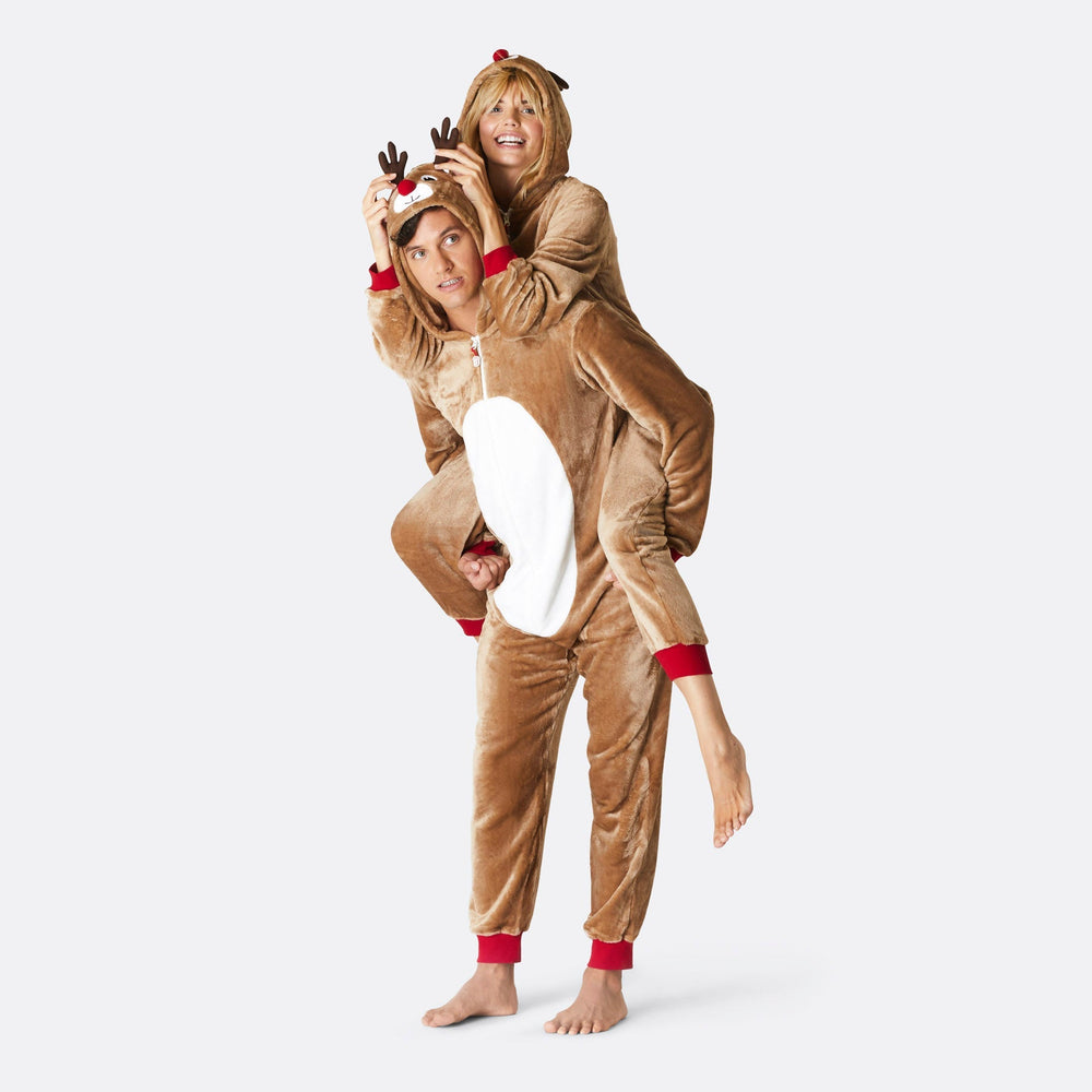 fluffy reindeer onesie