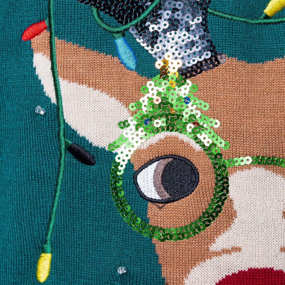 light up rudolph christmas jumper