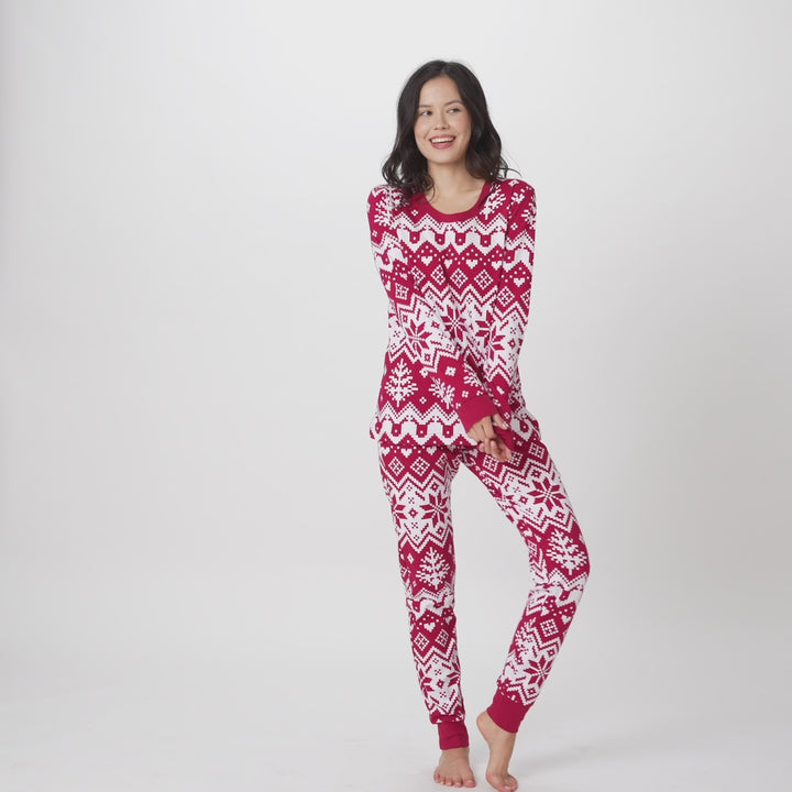 ladies red christmas pyjamas