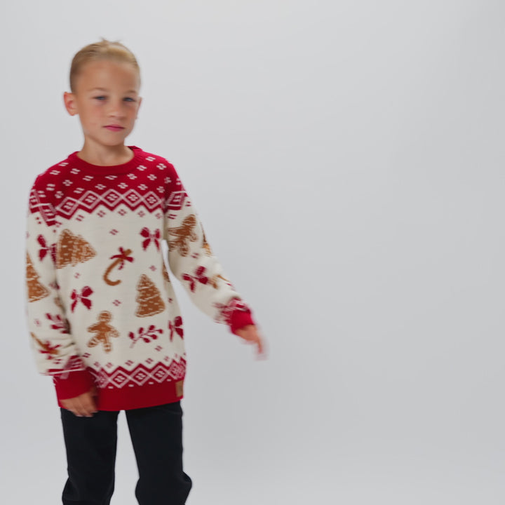 Kids' Gingerbread Christmas Jumper