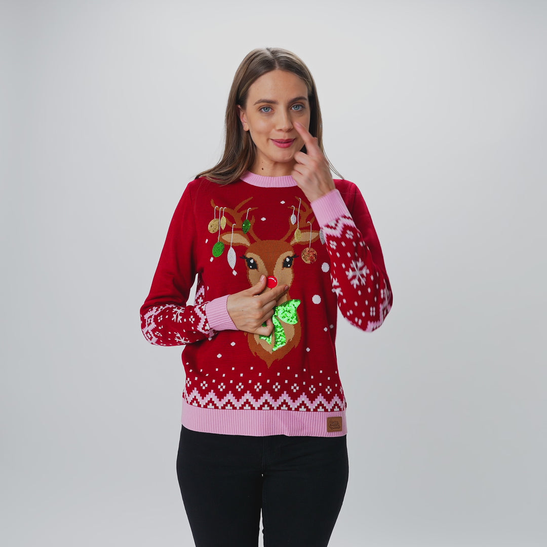Women's Reindeer Christmas Jumper