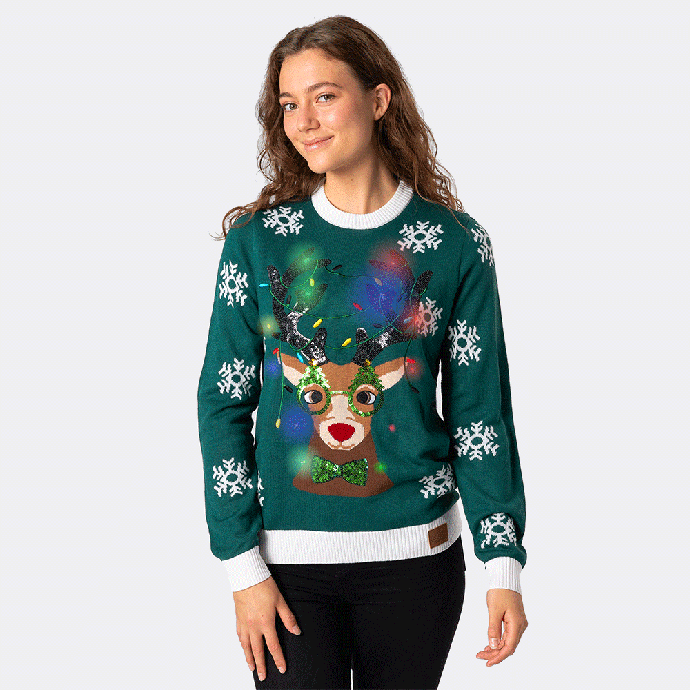 Rudolph Christmas Jumper – Women's Light-Up Fun –