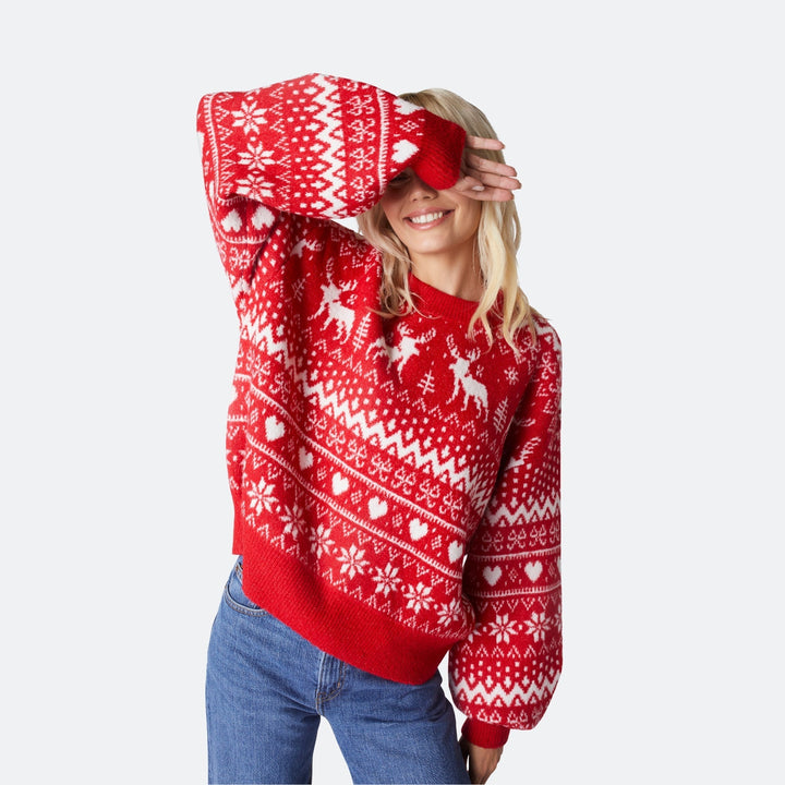 Women's Reindeer Oversized Christmas Jumper