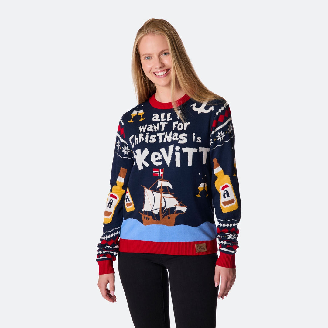 Women's All I Want for Christmas is Aquavit Christmas Jumper