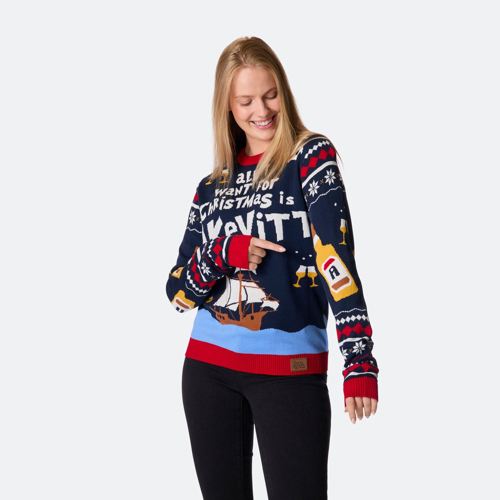 Women's All I Want for Christmas is Aquavit Christmas Jumper