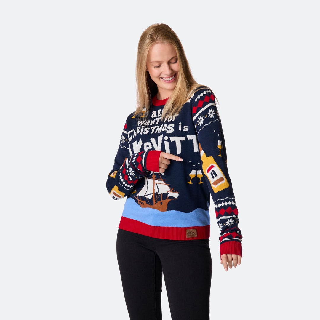 Women's All I Want for Christmas is Aquavit Christmas Jumper