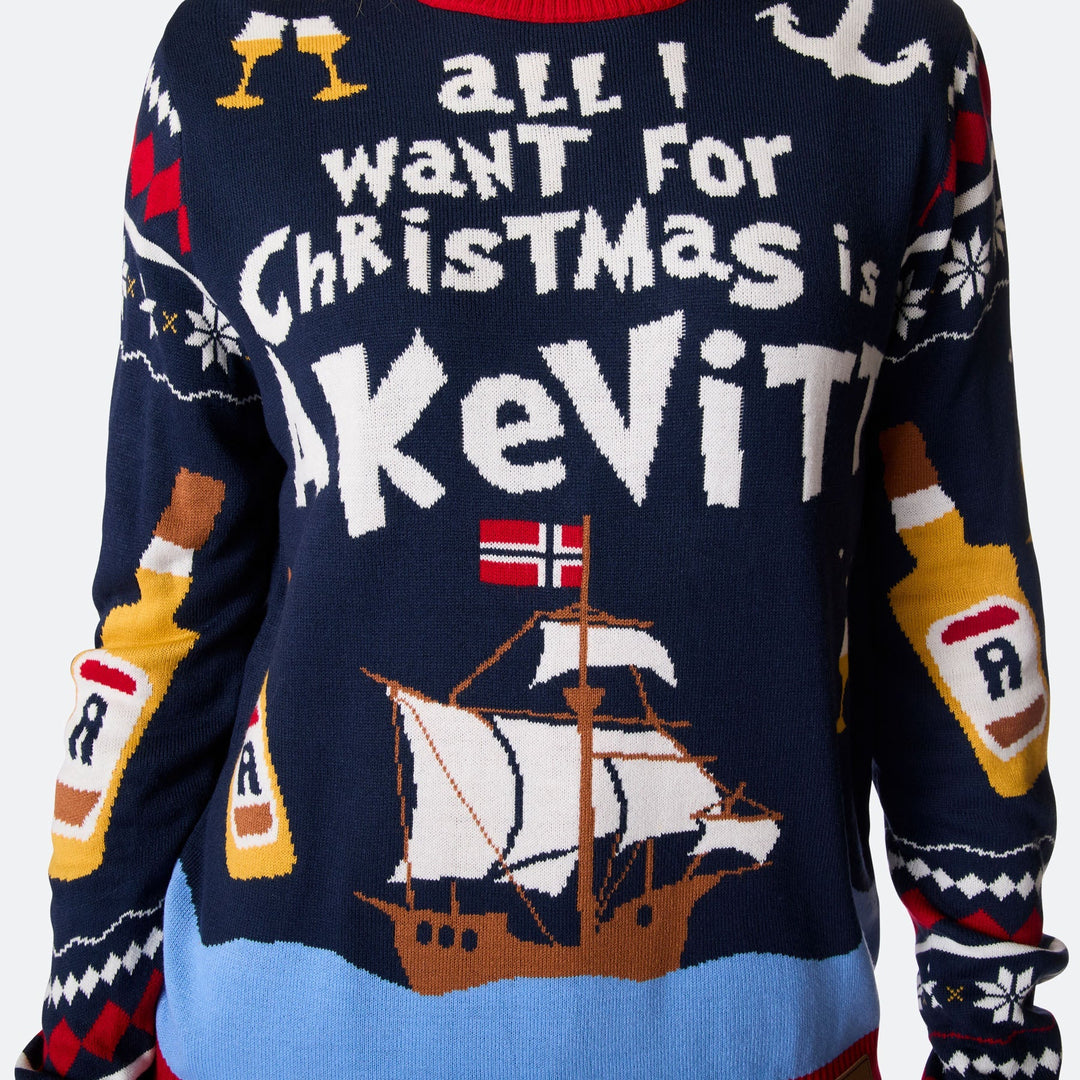 Men's All I Want for Christmas is Aquavit Christmas Jumper