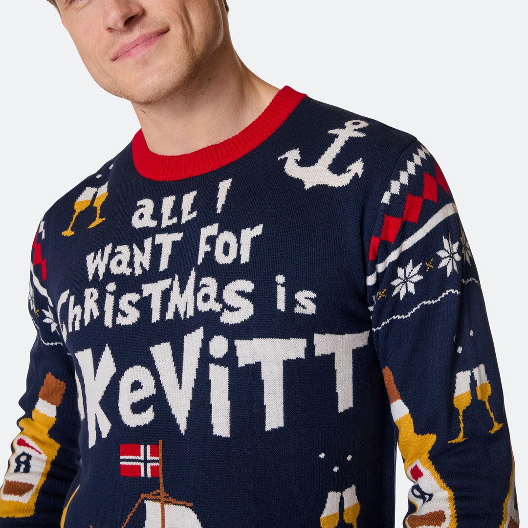 Men's All I Want for Christmas is Aquavit Christmas Jumper