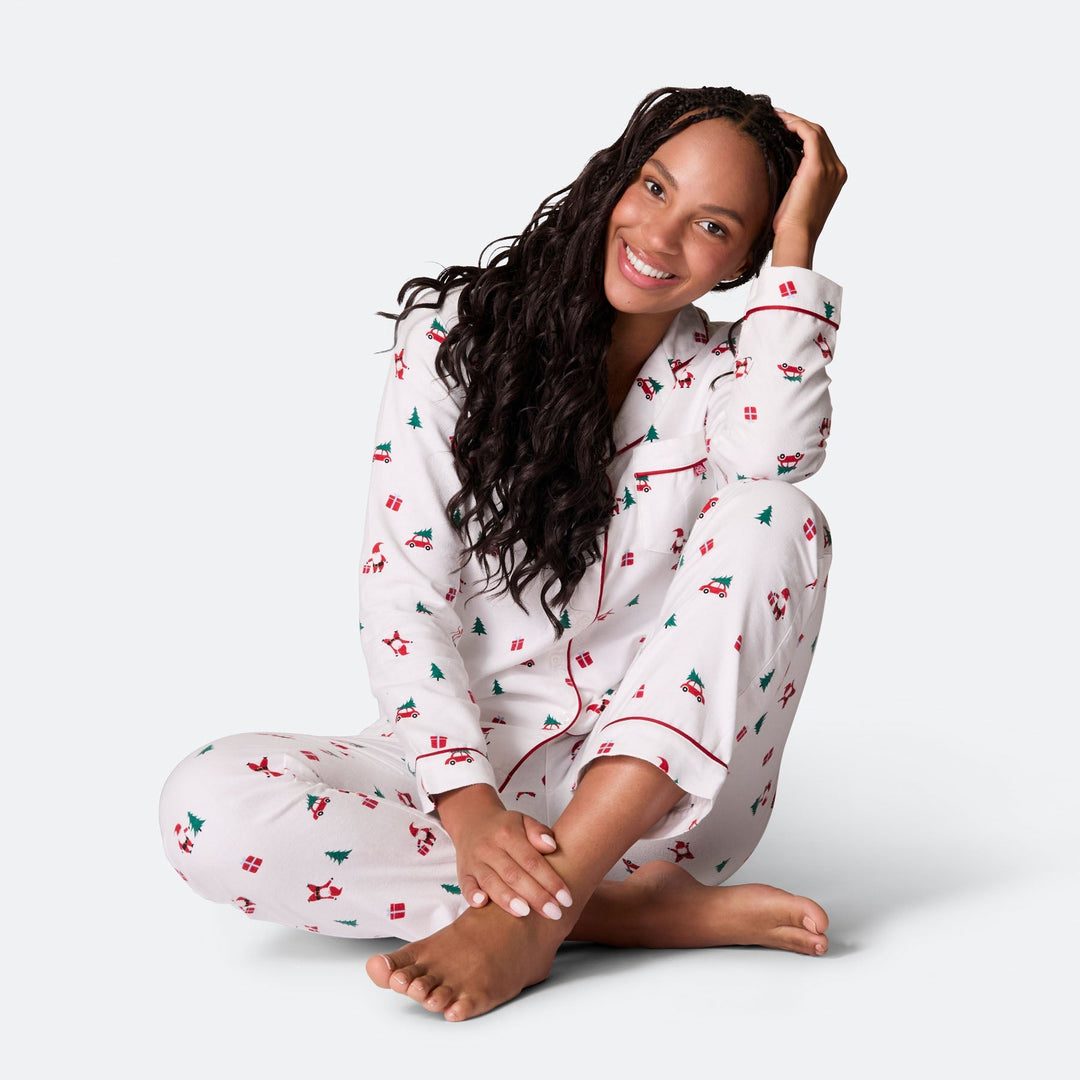 Women's Mistletoe Flannel Christmas Pyjamas