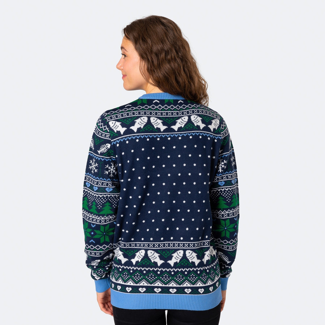 Women's Three Wise Fish Christmas Jumper