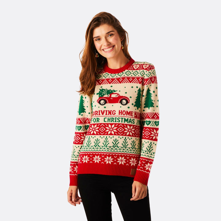 Women's Driving Home Christmas Jumper