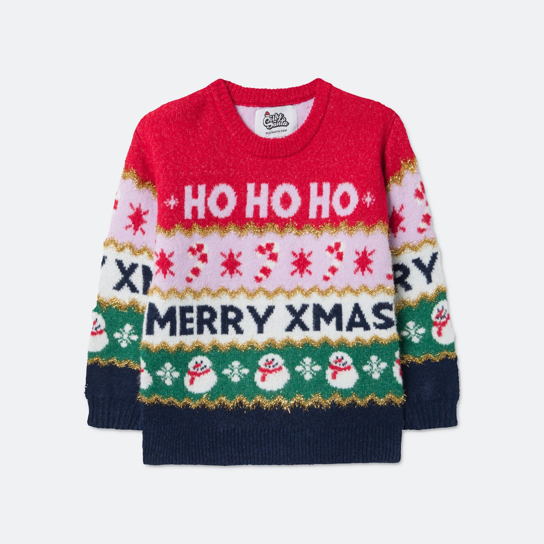 Kids' Christmas Stripes Oversized Christmas Jumper