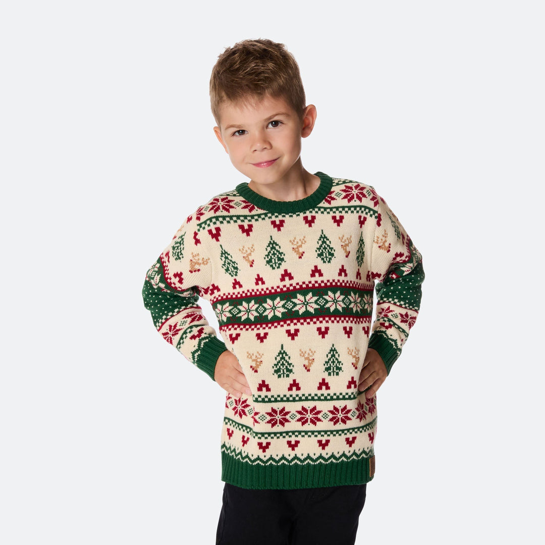 Kids' Retro Christmas Tree Christmas Jumper