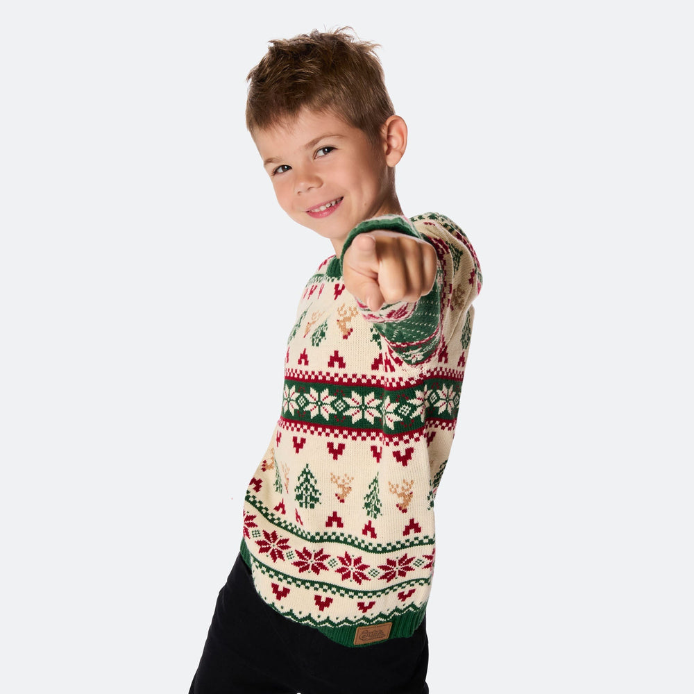 Kids' Retro Christmas Tree Christmas Jumper