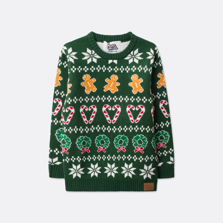 Kids' Classic Knit Green Christmas Jumper