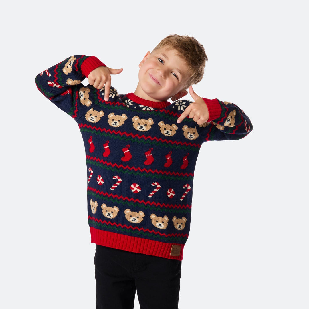 Kids' Teddy Bear Christmas Jumper