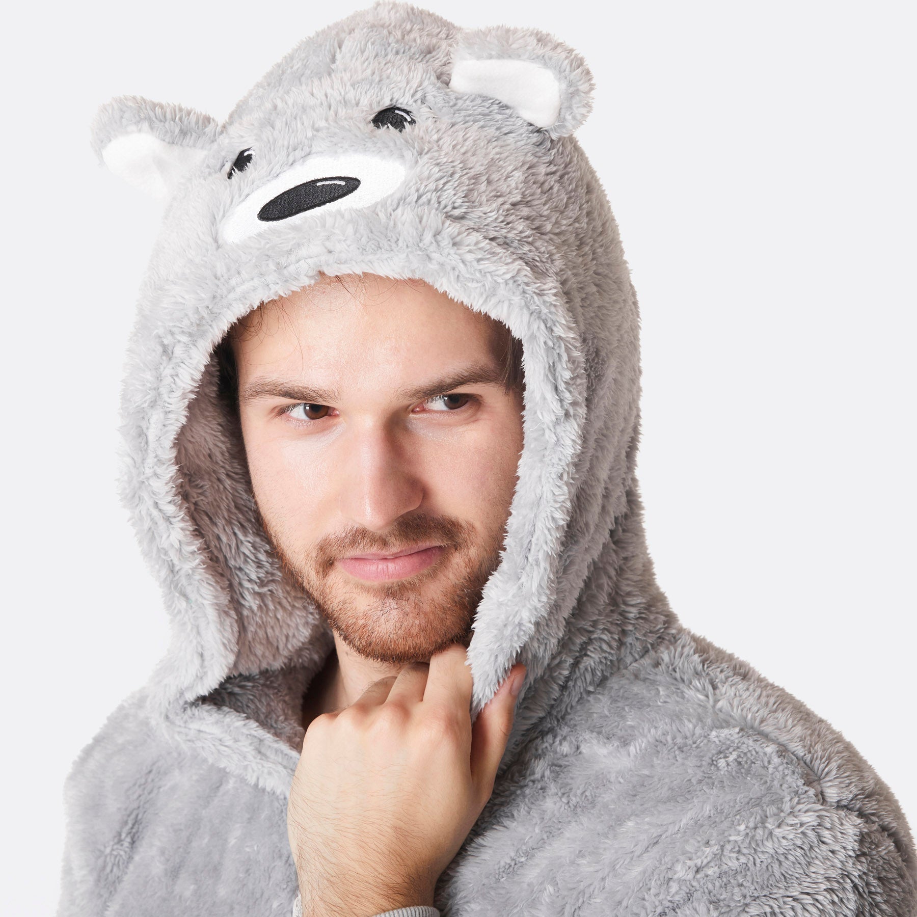 Men s Grey Teddy Bear Onesie