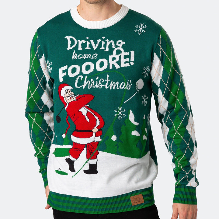 Men's Father Christmas Golfer Christmas Jumper