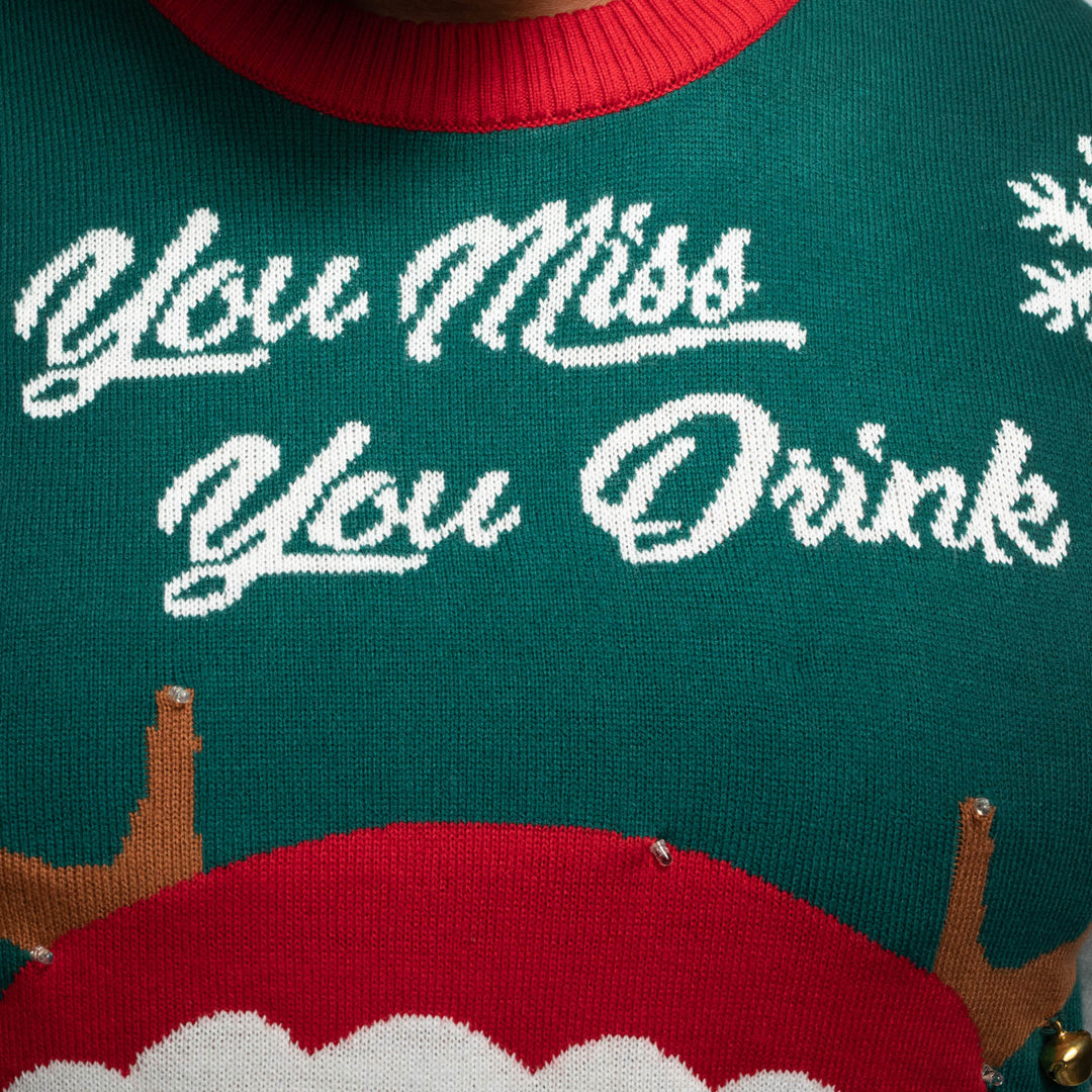 Men’s You Miss, You Drink! Christmas Jumper