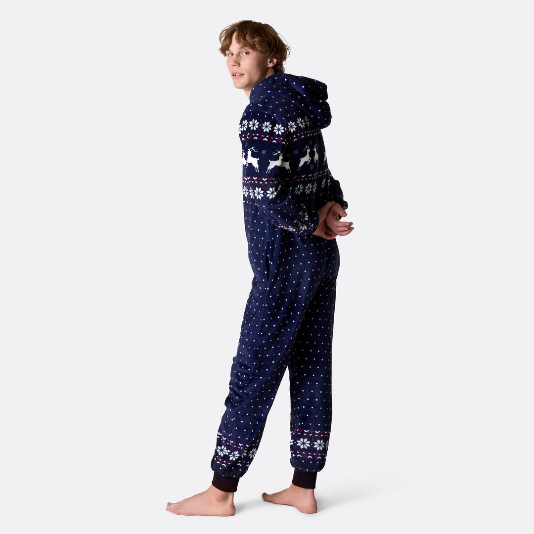 Men's Blue Christmas Onesie