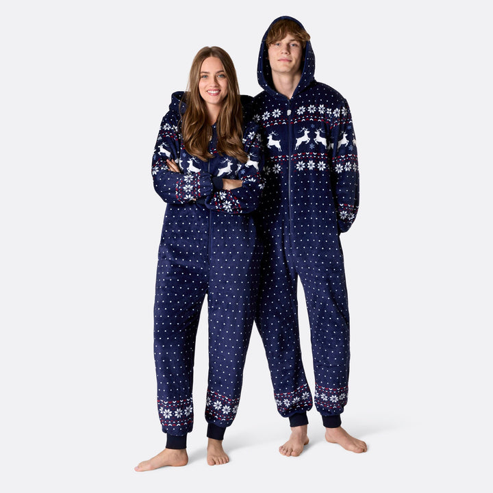 Women's Blue Christmas Onesie
