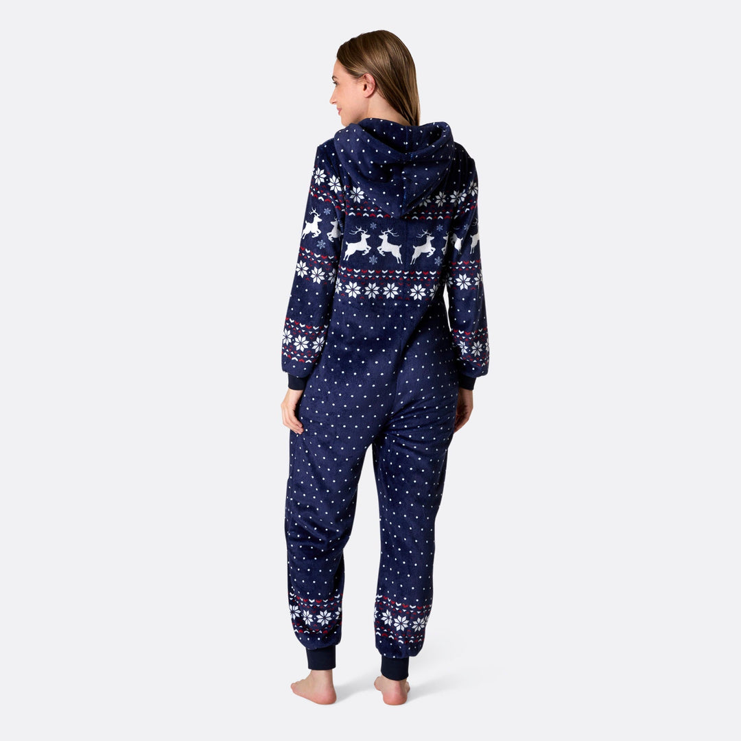 Women's Blue Christmas Onesie